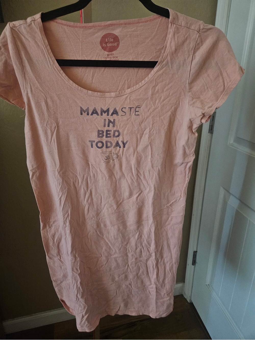 Life Is Good Graphic Sleep Shirt with Navy Text